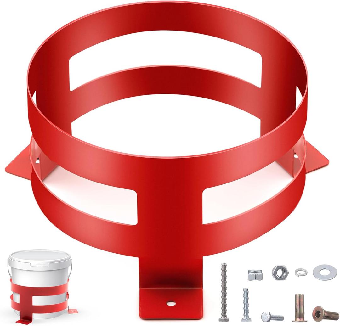 Kritkin 2 Pcs 5 Gallon Bucket Holder 11.6 x 6.5 Inch Red Bucket Holder Mount for RV, Truck, Cart
