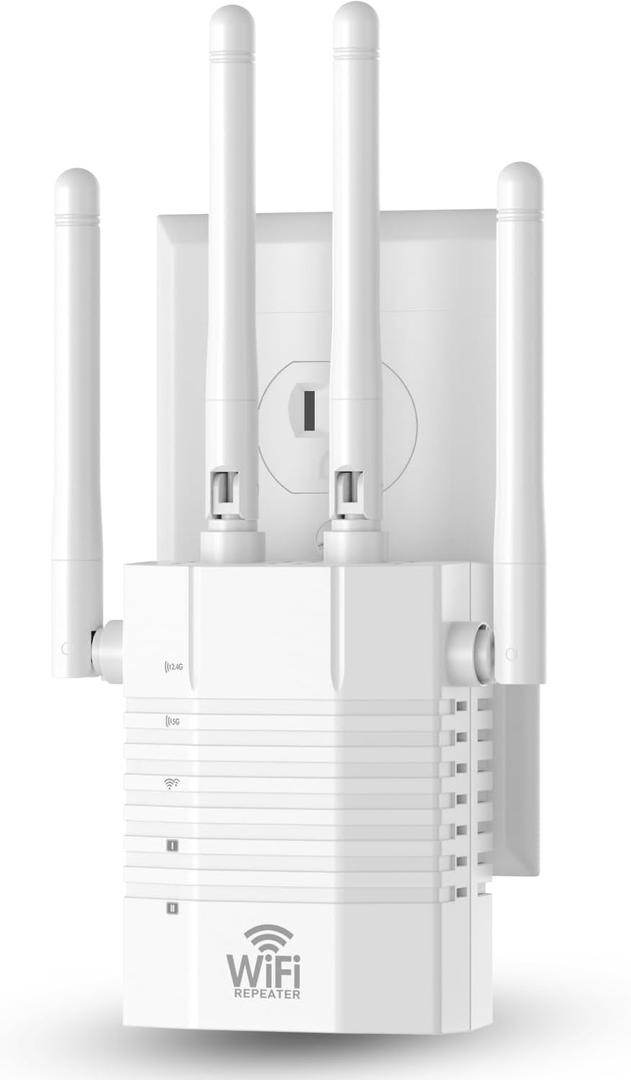 WiFi Extender Signal Booster,WiFi Extender Supports 105 Devices, 1.2Gbps Home Signal Booster,Dual Band 5GHz/2.4GHz, WiFi Booster Up to 12880 Sq.ft, EasyMesh Compatible, One Ethernet Port