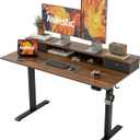 48 x 23 Inches Height Adjustable Electric Standing Desk with 2 Drawers, Stand Up Electric Desk Adjustable Height, Sit Stand Computer Gaming Table with Splice Board, Dark Walnut