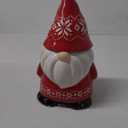 Bico Red Christmas Gnome 11 inch Air Tight Cookie Jar, Handpainted, Dishwasher Safe, Holiday Accent for Kitchen Counter