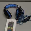 sktome Gaming Voice Changer Headset with Mic, Cool LED Light Over-Ear Headphones with Volume Control, Noise Reduction Voice Changer Gaming Headset for PS4/PS5/Xbox One/PC/Phone/Laptops(Blue)