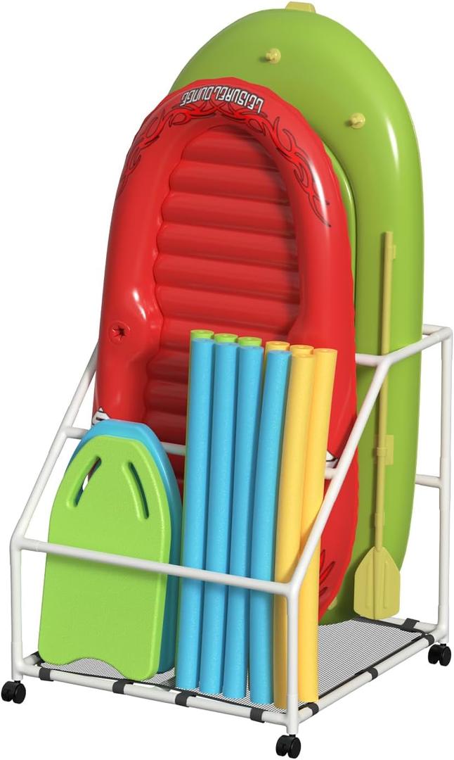 Pool Float Holder, Poolside Float Storage, Rust-Proof Float Rack, Anti-UV Float Organizer, Outdoor Pool Float Container for Floaties, Noodles, Basic