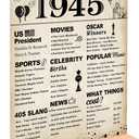 DARUNAXY 80th Birthday Party Decorations, Vintage Back in 1945 Poster Acrylic Sign with Stand 80 Year Old Party Supplies for Men& Women Vintage 1945 Table Decor 80th Anniversary Class Reunion Gifts