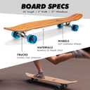 Magneto 44 inch Kicktail Cruiser Longboard Skateboard | Bamboo and Hard Maple Deck | Made for Adults, Teens, and Kids