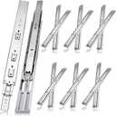 16 inch Drawer Slides 6 Pairs (12pcs) Soft Self Close 3 fold Full Extension Ball Bearing Cabinet Drawer Glides Side Mount for Dresser, Cabinet, Kitchen 100 LB Capacity 16" Silver