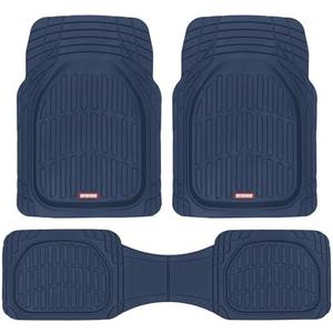 BDK Heavy Duty Blue Rubber Car Mats Full Set - Universal Trim-to-Fit All Weather Floor Mats - Floor Mats for Car Accessories - Front & Back Interior Floor Mats for Truck Accessories