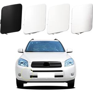 Car Front Bumper Tow Hook Cover Compatible with Toyota RAV4 2006 2007 2008 Trailer Cover Cap 53286-42931 53285-42930 Trailer Cover Towing Eye Cap Silver - 2 pcs