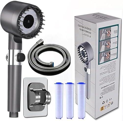 High pressure shower head with filtered showerhead,4 spray modes handheld shower,adjustable shower head with off/on,with 59/1.5M hose,suitable for bathing and rinsing fish tank and pets - Amazon.com