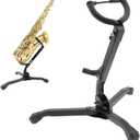 Alto Saxophone Stand, Heavy Duty & Compact Saxophone Stand, Saxophone Holder Rack with Non-Slip Rubber Feet, Folding Alto & Tenor Sax Stand for Secure Storage, Musical Instrument Saxophone Accessories