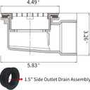 PVC 2''Side Outlet Drain Assemblyfor Low Profile Shower Drain Trap and Shower Base Drain.