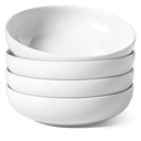 LE TAUCI Pasta Bowls 45 oz, Salad Bowls Set for Serving Soup, Pasta, Noodle, Dinner, Large Kitchen Bowl Plates, Microwave Safe - 8.5 Inch, Set of 4, White
