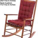 POMIU Rocking Chair Cushion Chair Cushions Chair Pad Chair Pads Sets Indoor Back Seat Cushion Office Chair Desk Chair Dining Chairs Home Kitchen Chair Room (Bordeaux Red)