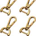 YELARXI Swivel Clasps Hook, 5/8 Inch ID Detachable Snap Hook W/Screw Bar D Ring Claw Clasp with Screwdriver Fit for Lanyard Bag Leather Craft Purse Hardware DIY Bag (4 Pack, Dark Gold)