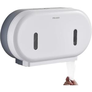 Commercial Twin Jumbo Toilet Tissue Dispenser, 9 Double Toilet Paper Roll Holder Wall Mount, Industrial Tissue Dispenser with Key Lock,Tissue Holder with Dual Dispenser for Bathroom,Office,Schools