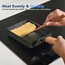Ceramic Coating Square Japanese Tamagoyaki Omelette Small Skillet, Non-stick Rectangle Egg Roll Pan with Wood Handle (Dark Grey)