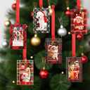 Marsui 11 Pcs Christmas Acrylic Photo Ornaments Hanging Picture Frame Ornaments for Christmas Tree 2 x 3 Inch Small Hanging Picture Frame for Xmas Tree Decoration Winter Holiday Gifts(Plaid)