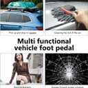 Car Door Footrest Pedal, Non-Slip Textured Foldable Foot Rest, Multifunctional Aluminum Alloy Roof Rack Car Step, Universal for Most Cars, SUVs (Black)