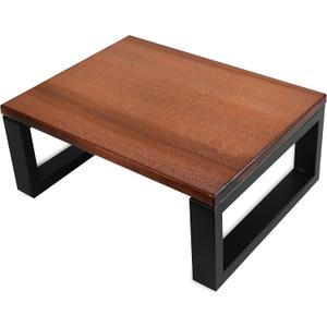 CONSDAN Step Stool with Metal Frame, Solid Hardwood Step Stool for Toddler/Kids/Adult, Portable Stool for Bedroom Bathroom-Chocolate