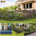 10 Panels No Dig Garden Fence Animal Barrier, 34in(H) × 22.5ft(L) Decorative Metal Outdoor Dog Fence, Rustproof Pet Fencing for Yard, Patio, Flower Bed -Temporary Fencing| Easy to Install