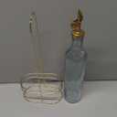 COOK WITH COLOR Glass Olive Oil Bottle Dispenser - 1 Pack- 17oz Vinegar Cruet - Olive Oil Carafe Decanter for Kitchen