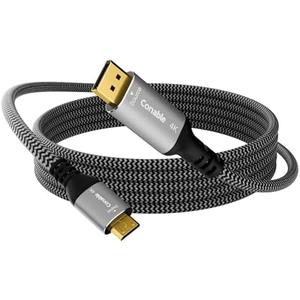 4K DisplayPort to Mini HDMI Cable 4FT, Uni-Directional DP to Mini HDMI Cable. Supports 4K@60Hz, 2K@120Hz, Video UHD, Nylon Braided, for Desktop, AMD, NVIDIA, KYY, ARZOPA, VILVA, MNN, Portable Monitor