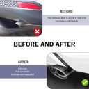 Dual Exhaust Tip, Stainless Steel Bending Muffler Exhaust with Bolt, 2.5" Inlet Dual Tail Pipe Muffler Tip, Exhaust Pipe Modification Accessories, Muffler Tail for Most Cars (Black Silver)