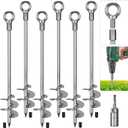 Insaga 24'' Ground Anchors Screw in Heavy Duty 12mm Solid Steel, 3" Spiral Blade with Smooth Edges, Fully Welded Design for Mobile Home, Shed, Trampoline, Swing Set, Carport, Earth, Tent, 6Pack