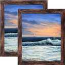 LUCKYLIFE 8x10 Picture Frame Brown for Wall Mounting or Tabletop Display, 2 Pack