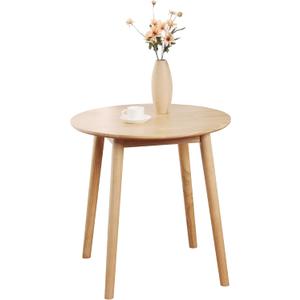 28.3" Small Round Dining Table for 2,Wooden Space-Saving Kitchen Dinner Table Rustic Wood Dining Table Mid Century Modern Kitchen Table (Natural)
