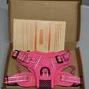 PoyPet No Pull Dog Harness, No Choke Reflective Dog Vest, Adjustable Pet Harnesses with Easy Control Padded Handle for Small Medium Large Dogs(Pink Matching Trim,S)