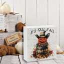 2 x Tis' the Season Home Fall Farmhouse Decorations Autumn Pumpkin Harvest Wood Artwork Box Sign Thanksgiving Block Signs for Fireplaces, Shelves, Coffee Bars, Bedrooms, Offices Decor (Its Fall Yall)