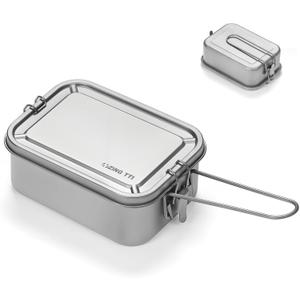 titanium lunch box 40oz, with handle, sealed lunchbox, leak-proof lunch container, metal lunch box for travel and work, dishwasher cleaning, environmental food storage solution