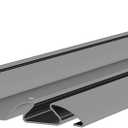 Bypass Mirror Closet Door Bottom Track, 48" Length, 2-11/16" Width, Gray Metal, Roll Formed Steel Sliding Door Guide Rail, Fit Convex Roller Assemblies