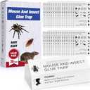 Mouse & Bugs Roach Spider Insect Traps, 38 Pack Glue Traps for Mice Ant Snake Rats, Sticky Pest Control Adhesive Tray for Catching, Sesame Oil Scent Non Toxic Pre-Baited Glue Boards Indoor Home