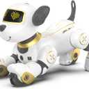 SONOMO Remote Control Robot Dog Toy for Kids, Programmable Robotic Puppy, Smart Interactive Stunt Robot Dog Toy for Kids 3-8 Year Gift (Gold)
