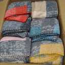 Fleece Throw Blankets Lightweight Warm Soft Cozy Pet-Friendly Bulk Fleece Throw Blanket Solid for Home Bed, Sofa, Office, Gifts, Outdoor (Multiple Print, Pack of 6-50 x 60 inch)
