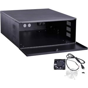 Kenuco Heavy Duty 16 Gauge DVR Security Lockbox with Fan (Black 24'' x 21'' x 7'')