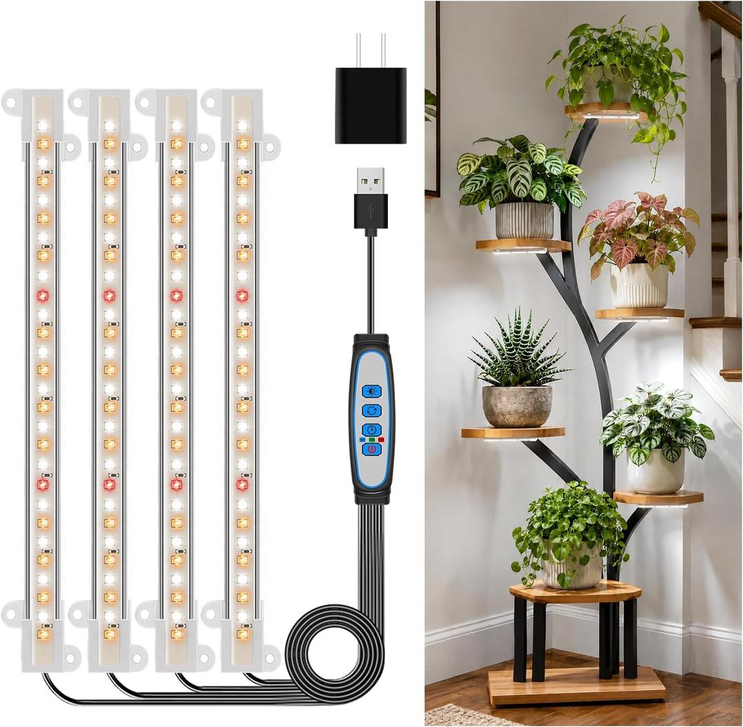 Wiaxulay 8in LED Grow Light Strip for Indoor Plants Growing, Full Spectrum