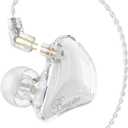 BASN Bmaster 2-Pin Triple Drivers in Ear Monitor Headphone with Two Detachable Cables Fit in Ear Suitable for Audio Engineer, Musician (White)