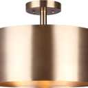 Canarm Lola 3-Light Semi-Flush Mount Ceiling Light, 15-Inch Gold Finish, Used 60W Bulbs, Easy Installation, Contemporary Lighting for Bedroom or Living Room