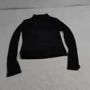 Ahtyeo Womens Mesh Long Sleeve Tops Mock Neck Sexy See Through Tee Shirts Party Club Night Lace Sheer Layering Blouse (Large, Black)