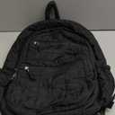 Bookbag for Women, Teen Girls Backpack for High School College Student, Puffer Quilted Back Pack Cute Laptop Backpack for Work Travel Mom Casual Daypack, Black (15.6in)