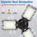 Aoretic LED Garage Lights 1 Pack -80W, 8000LM 6500K Led Shop Light with 3 Deformable Panels, Basement Barn Light Garages Ceiling Lights, E26/E27 for Garage, Warehouse, Shop, Basement