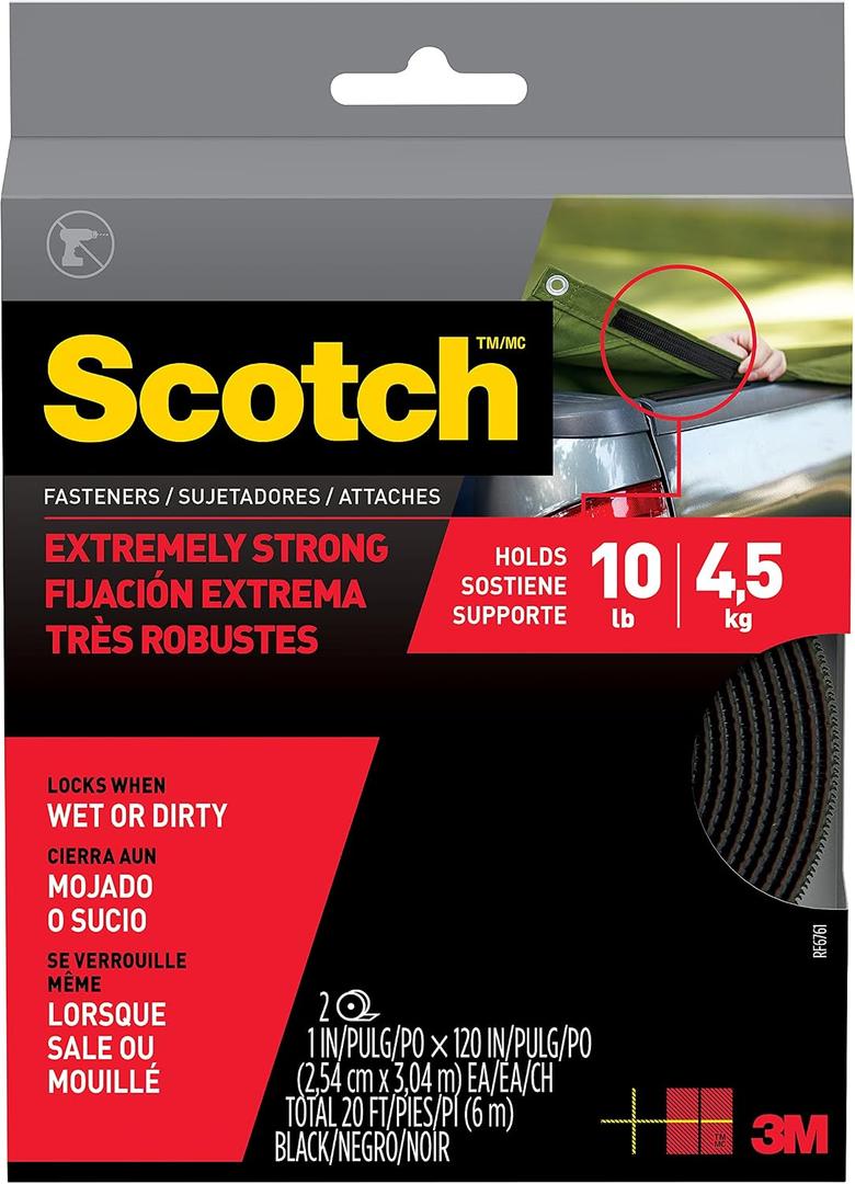 3M 799198554562 10' X 1" Black Scotch Extreme Fasteners