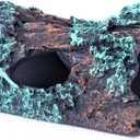 Natural Reptile Hide Basking Platform, Hideout Decor for Aquarium, Fish Tank, Bearded Dragon, Gecko, Shrimp, Betta (Glow-in-the-Dark Tree Cave, Small)