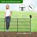 FOREHOGAR Metal Garden Fence 28in (H) x 23.3ft (L), 10 Panels + 11 Stakes Dog Fence Border Fence Animal Barrier, No Dig Garden Fencing for Yard Flower Bed Lawn Patio Outdoor, PIN282810 Black