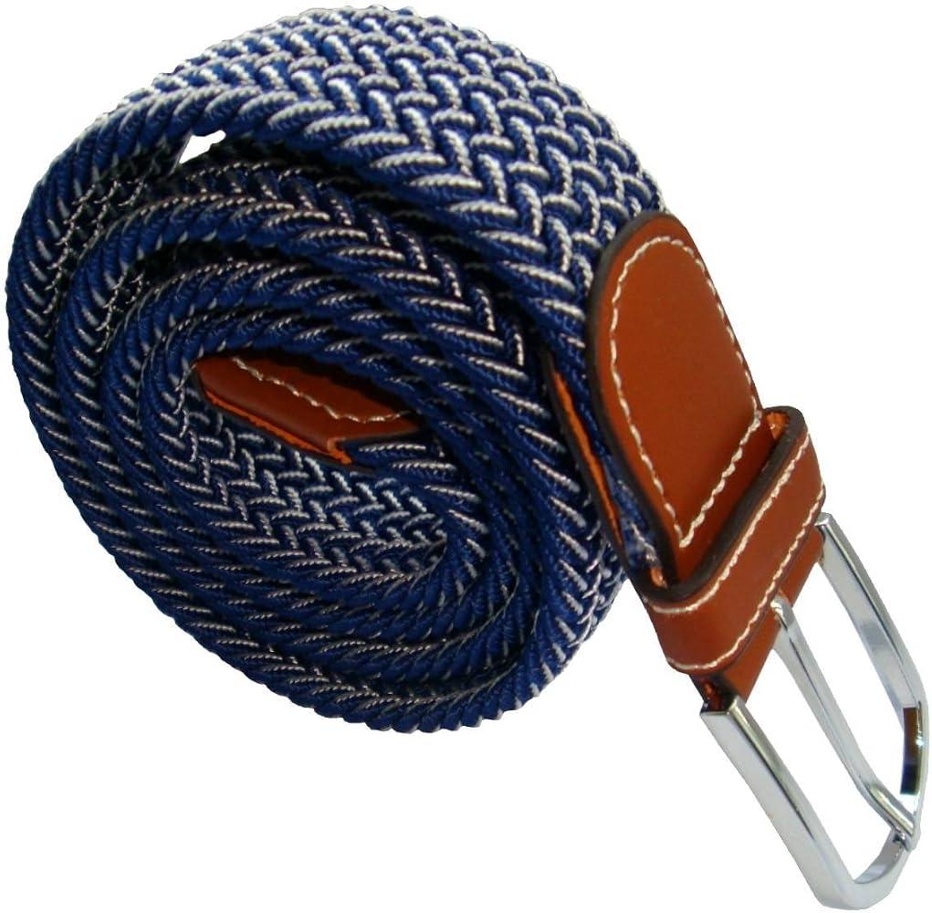 Mens Chevron Woven Belt - Blue/White