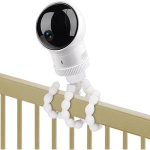 Tripod Baby Monitor Mount for Eufy Baby Monitor Camera, Flexible Baby Camera Holder Crib Mount Without Tools or Wall Damage - White