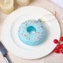 Joiedomi Donut Food Mini Christmas Ornaments Blue, Snacks Blown Glass Small Ornament for Christmas Tree Hanging Outdoor Decorations Indoor, Xmas Blue Candy Party Favors