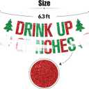 2 x Drink up Grin*hes Banner, Gri*ch Xmas Party Decorations, Merry Christmas, Winter Holiday Christmas Grin*hmas New Year Party Photo Props Decorations Supplies